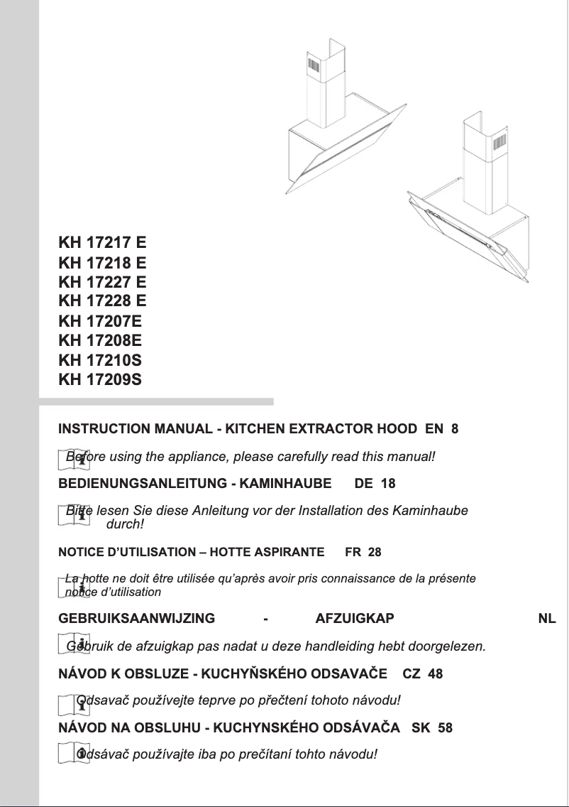 Page n°1 - Manuel utilisateur Amica KH 17217 E