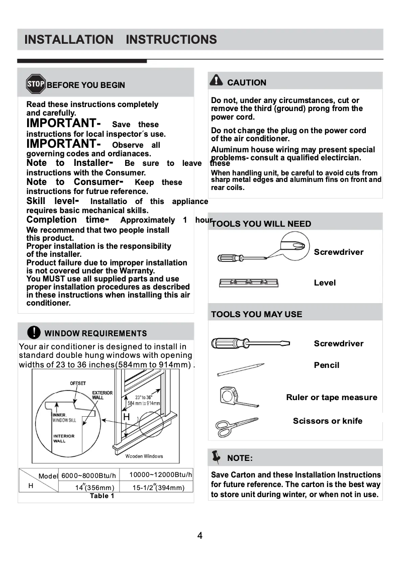 Page n°1 - Manuel utilisateur Keystone KSTAW12BE