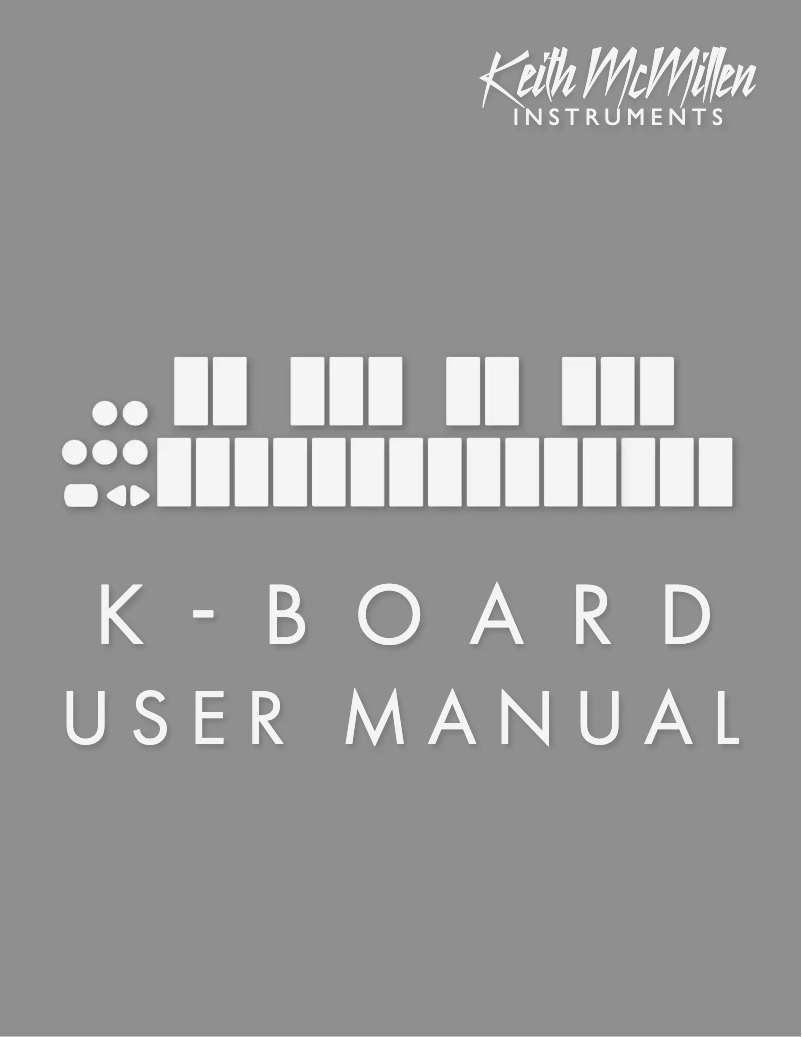 Page n°1 - Manuel utilisateur Keith MCmillen K-Board C