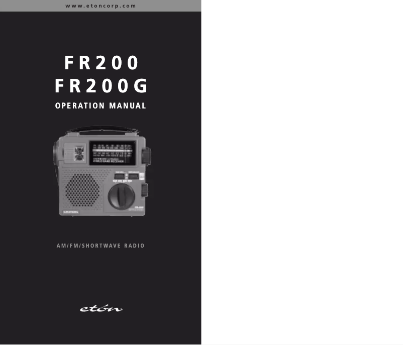 Page 1 de la notice Manuel utilisateur Eton FR 200