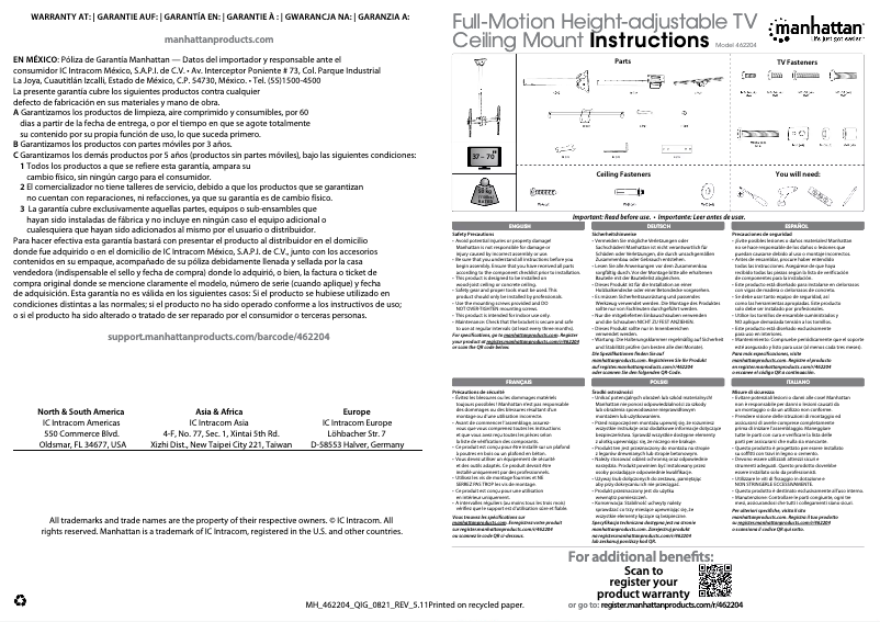 Page n°1 - Manuel utilisateur Manhattan 462204