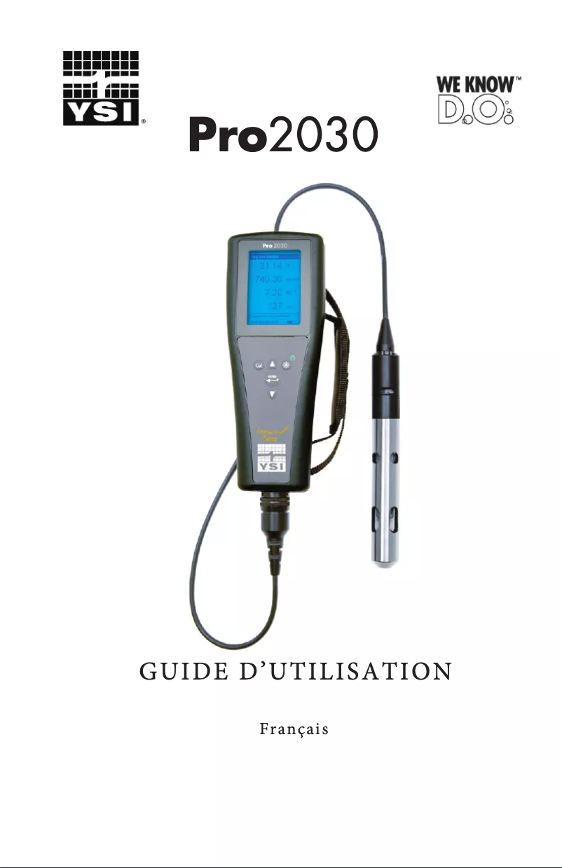 Page 1 de la notice Manuel utilisateur YSI Pro2030