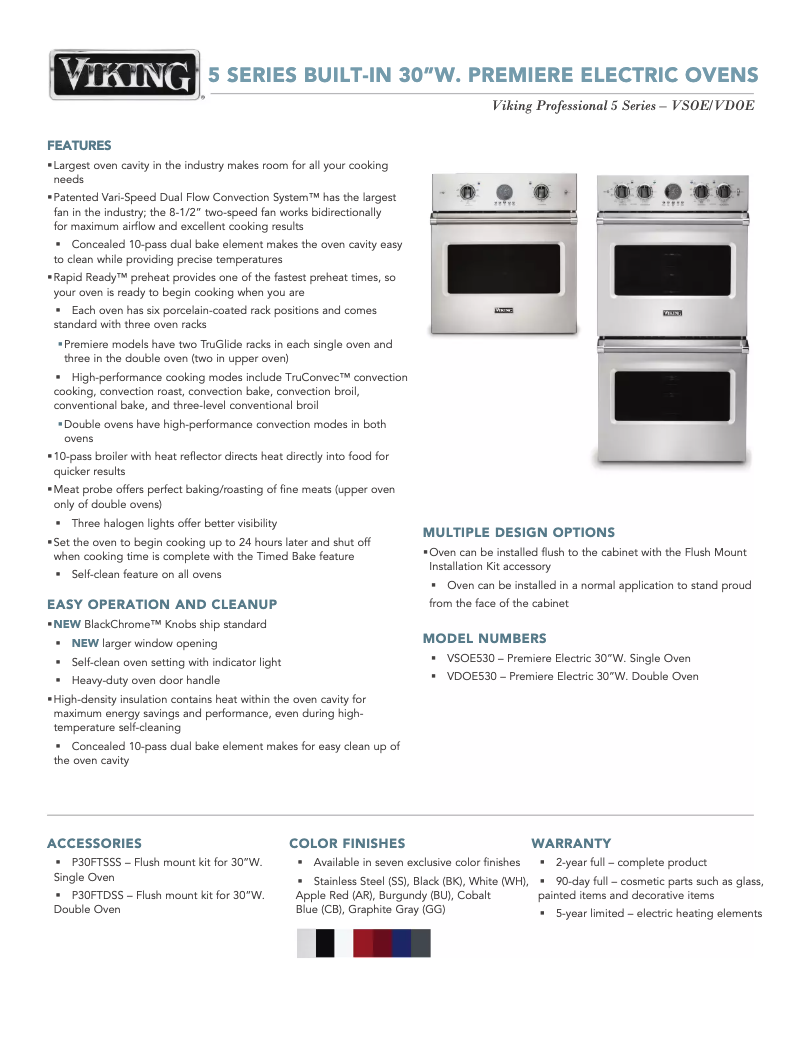 Image de la première page du manuel de l'appareil VDOE530WH