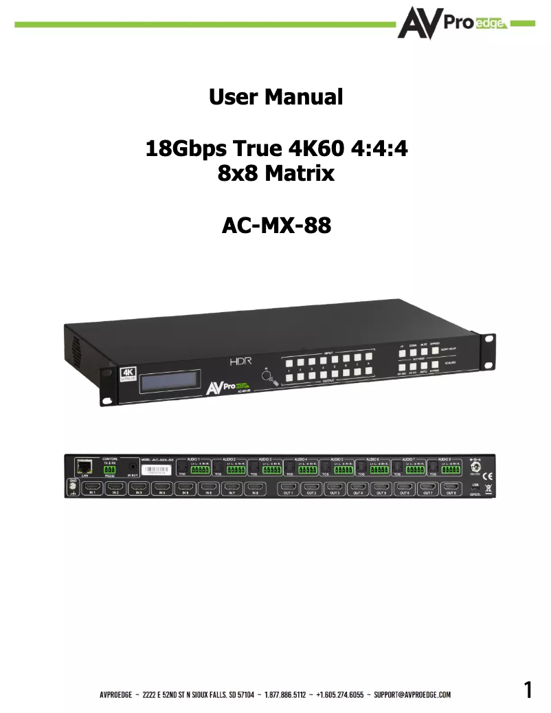 Image de la première page du manuel de l'appareil AC-MX-88