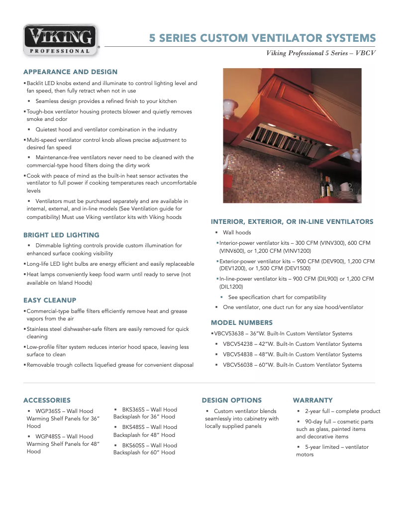 Página 1 del manual Ficha técnica Viking VBCV53638