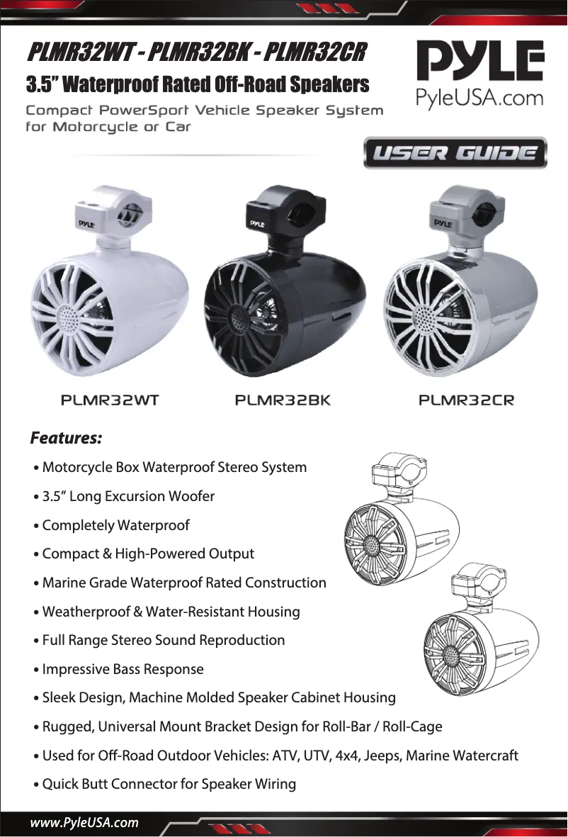Page 1 de la notice Manuel utilisateur Pyle PLMR32WT