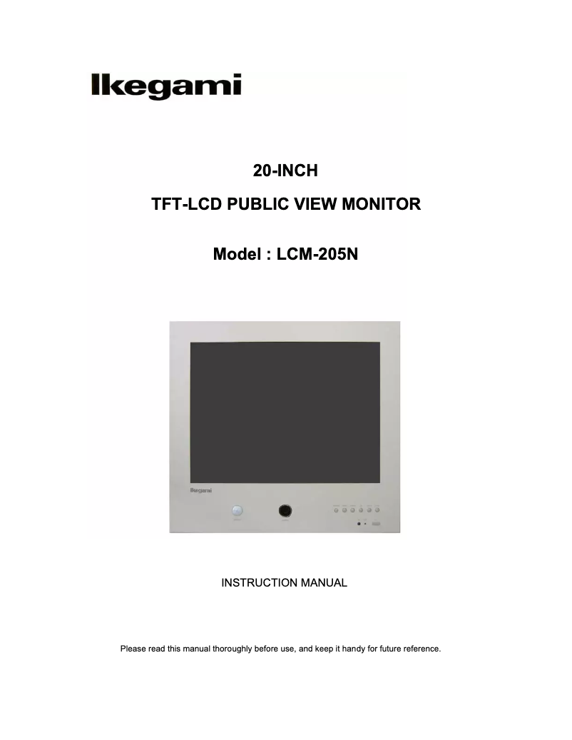 Página 1 del manual Manual de usuario Ikegami LCM-205N