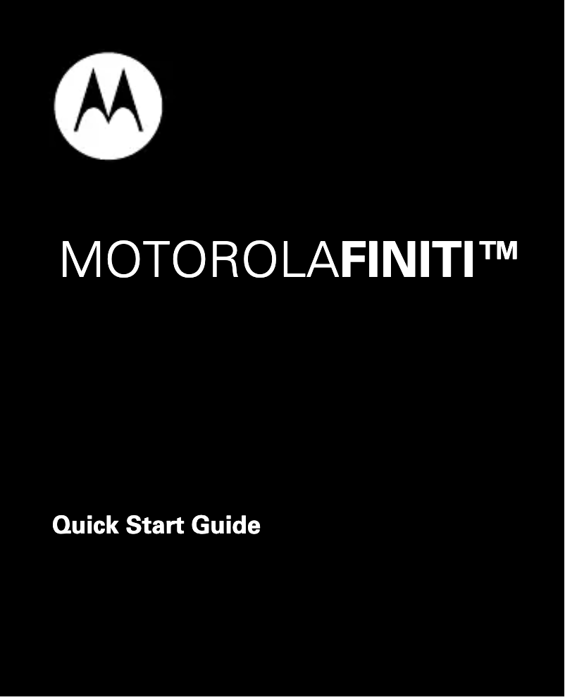 Page n°1 - Manuel utilisateur Motorola Finiti