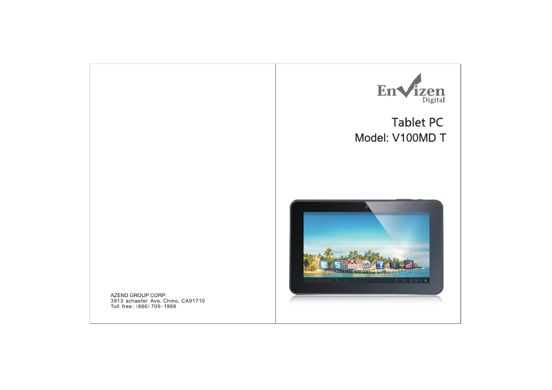 Page 1 de la notice Manuel utilisateur Envizen Digital V100MDT