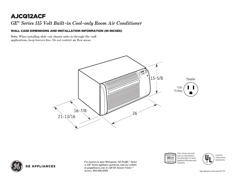 Imagen de la primera página del manual del dispositivo AJCQ12ACF