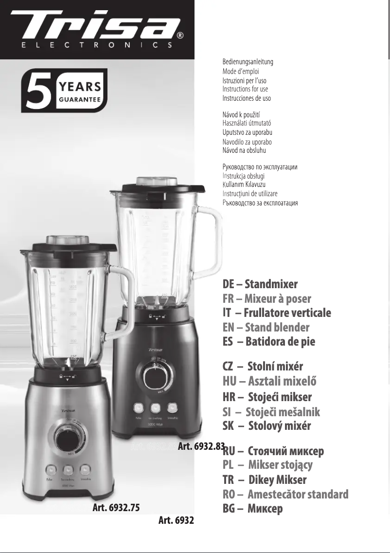 Page n°1 - Manuel utilisateur Trisa Master Mix