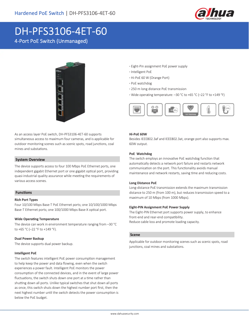 Image de la première page du manuel de l'appareil PFS3106-4ET-60