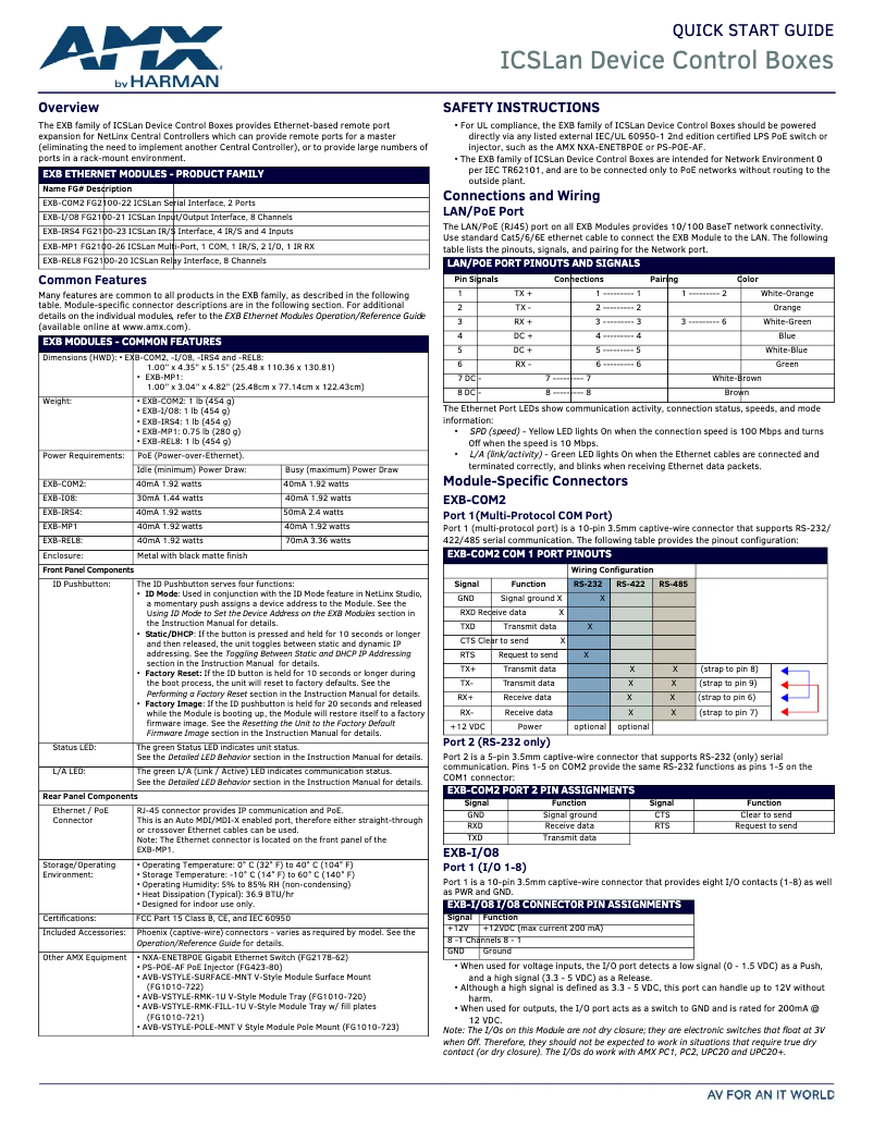Image de la première page du manuel de l'appareil EXB-I/O8
