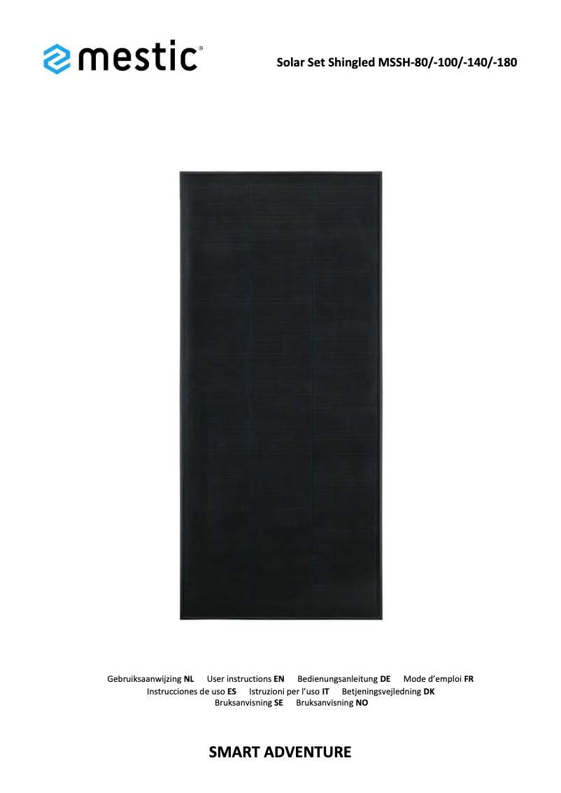 Image de la première page du manuel de l'appareil MSSH-100
