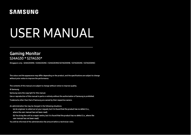 Page n°1 - Manuel utilisateur Samsung S27AG300NW