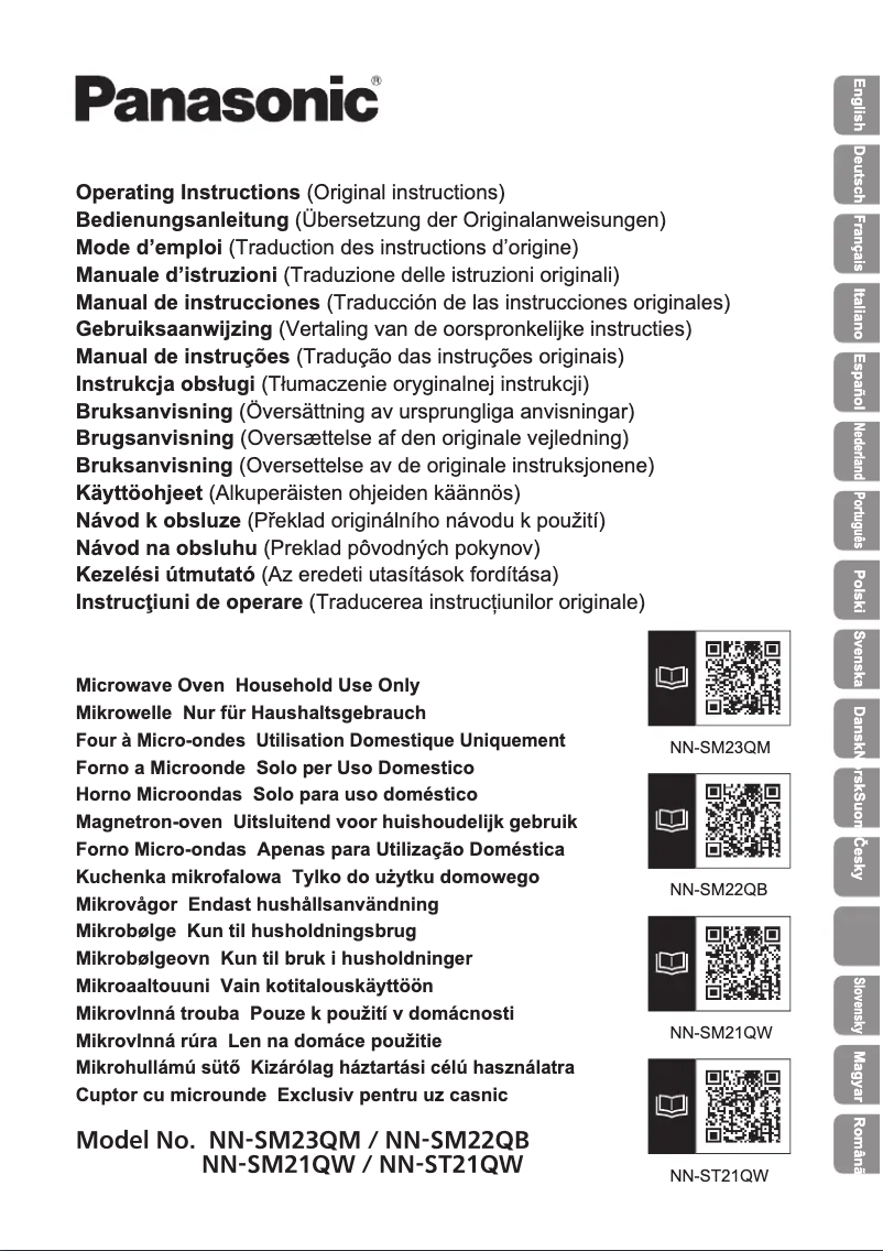 Page 1 de la notice Manuel utilisateur Panasonic NN-ST21QW