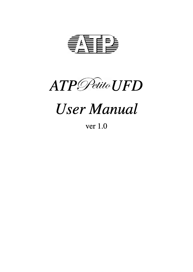 Page n°1 - Manuel utilisateur ATP Petito UFD