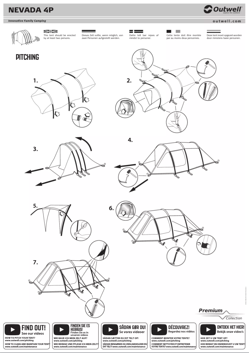 Page 1 de la notice Mode d'emploi Outwell Nevada 4P