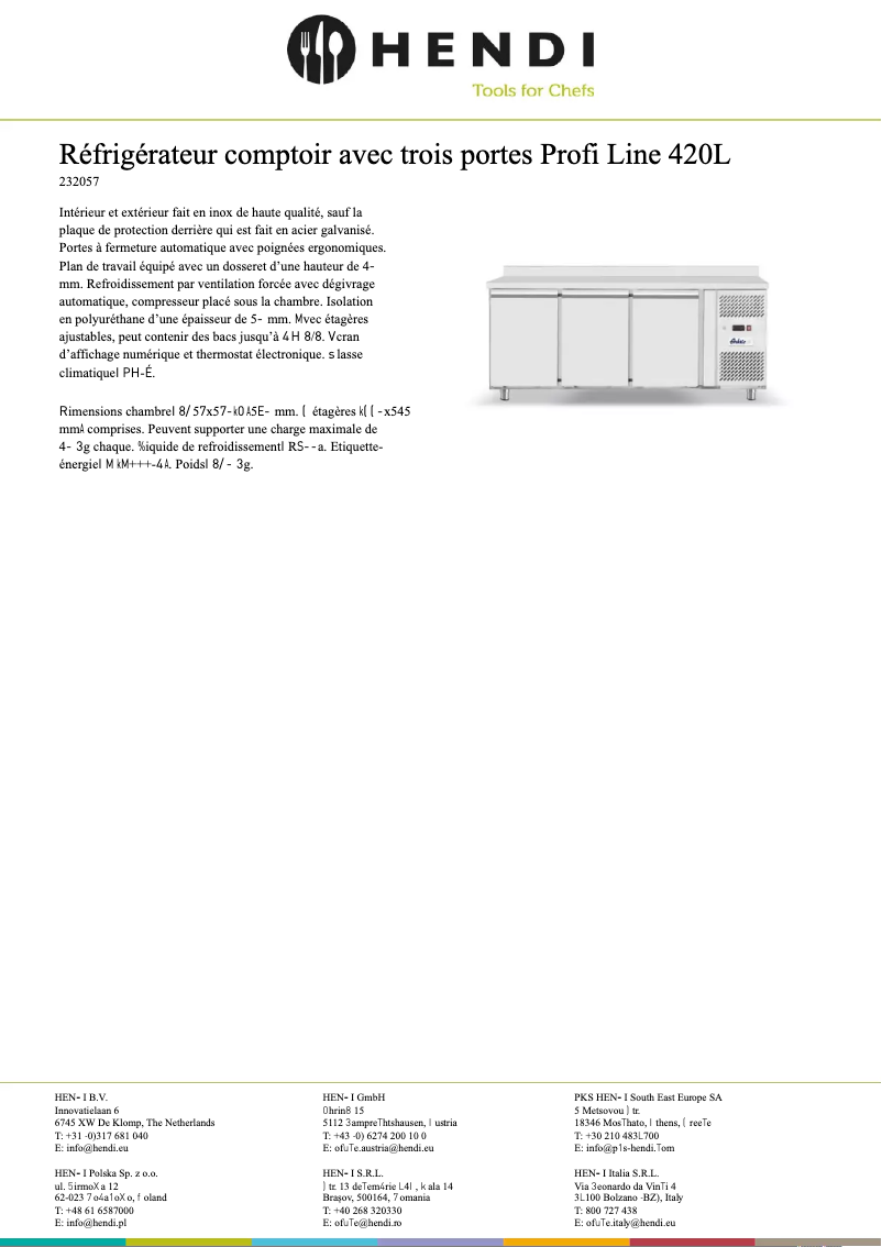 Page n°1 - Fiche technique Arktic 232057