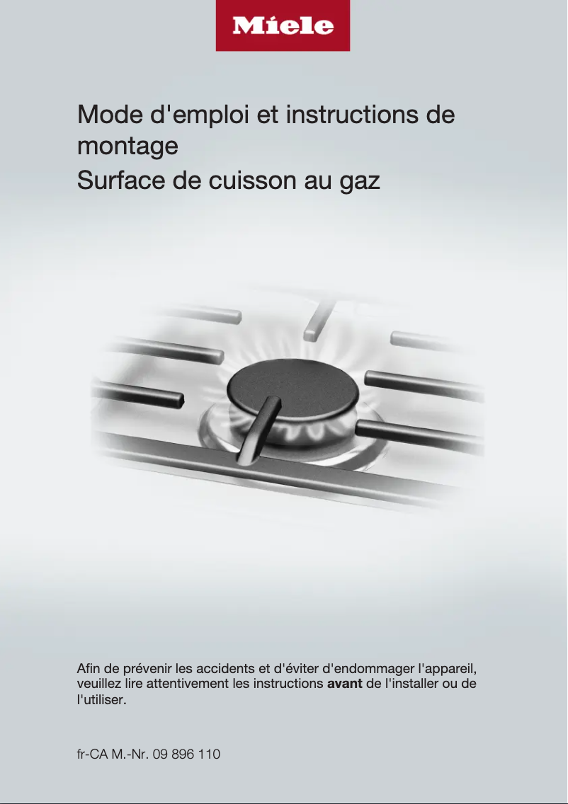 Page 1 de la notice Manuel utilisateur Miele KM 2355 G