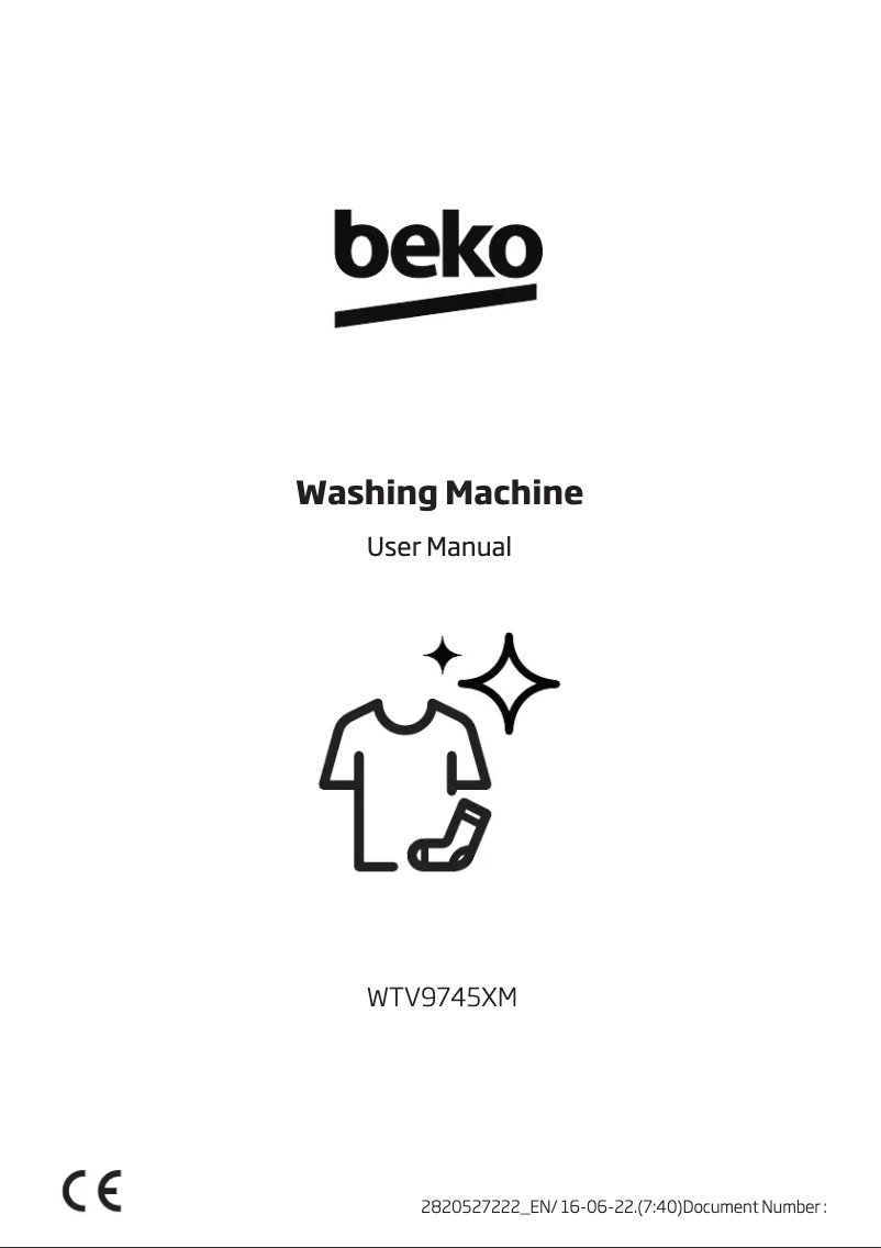 Page 1 de la notice Manuel utilisateur Beko WTV9745XM