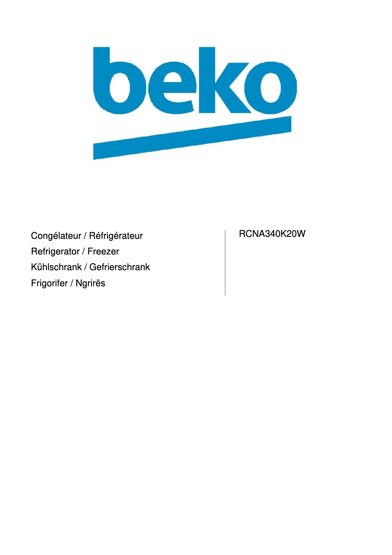 Page n°1 - Manuel utilisateur Beko RCNA340K20W
