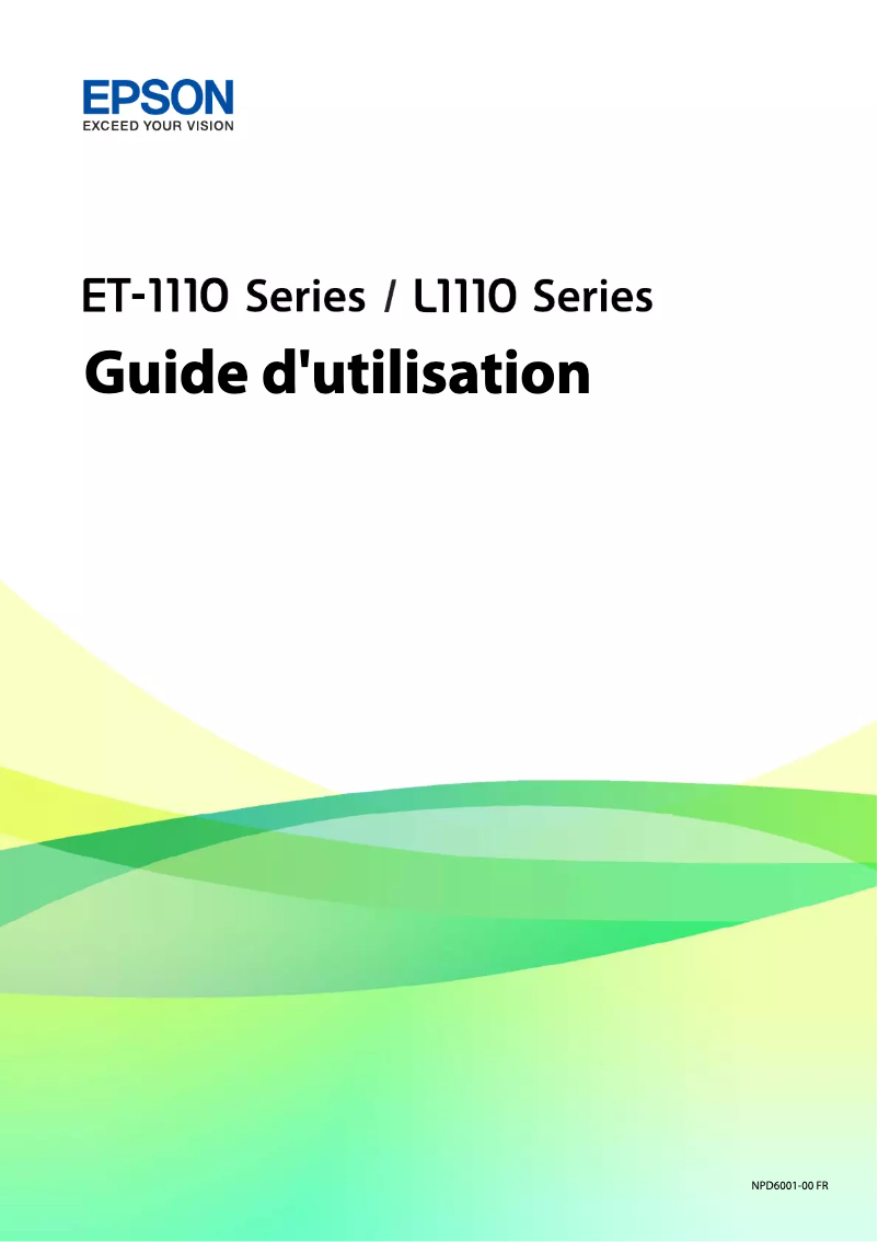 Page 1 de la notice Manuel utilisateur Epson EcoTank L1110