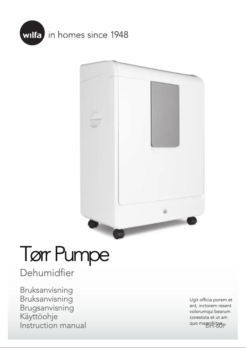 Image de la première page du manuel de l'appareil Tørr DH-60P
