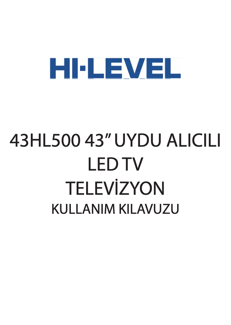 Image de la première page du manuel de l'appareil 43HL500