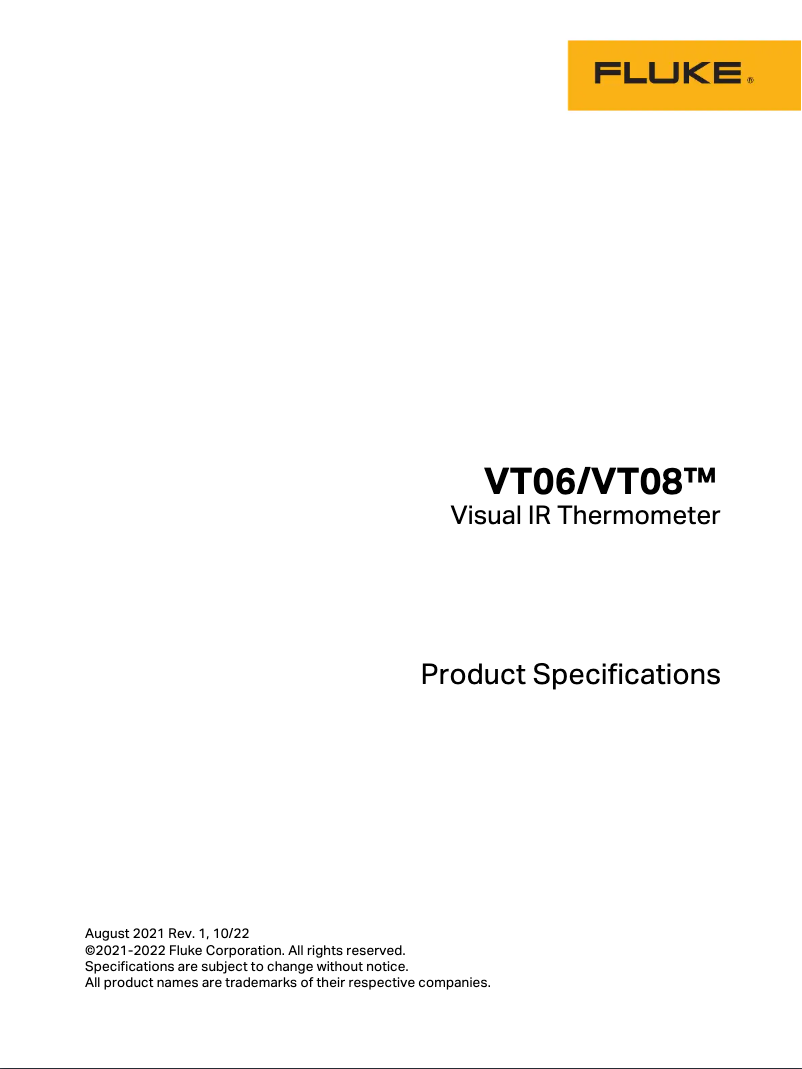 Page n°1 - Fiche technique Fluke VT08