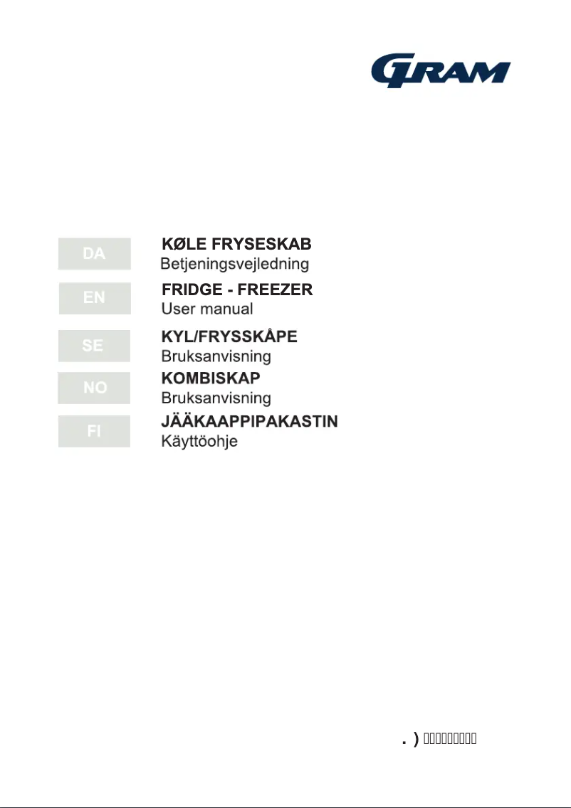 Page 1 de la notice Manuel utilisateur Gram KF 311452/1