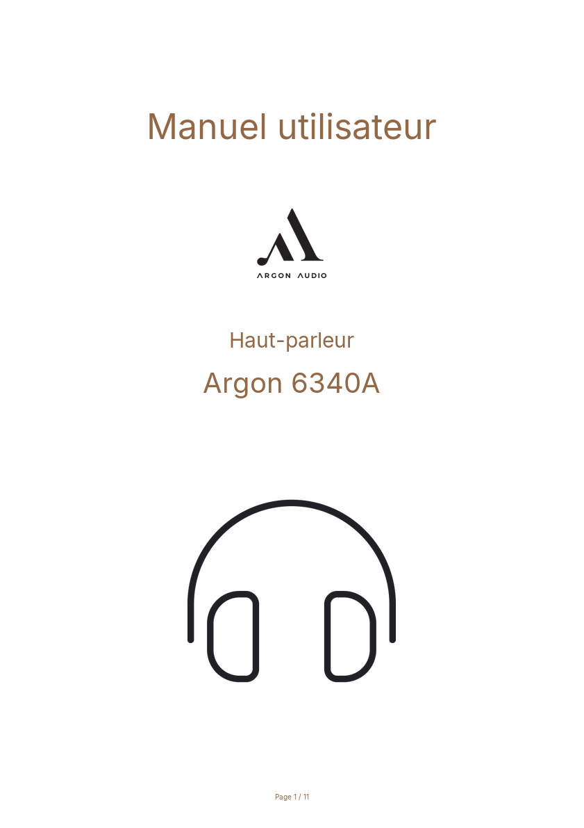 Page n°1 - Manuel utilisateur Argon 6340A