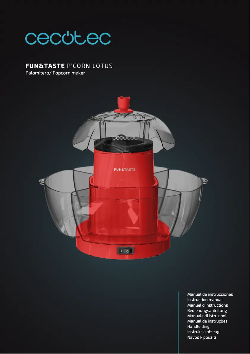 Page 1 de la notice Manuel utilisateur Cecotec Fun&Taste P'Corn Lotus