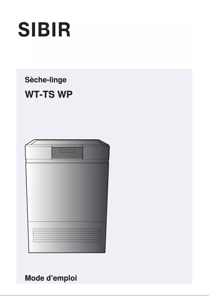 Page 1 de la notice Manuel utilisateur SIBIR WT-TS WP 12002