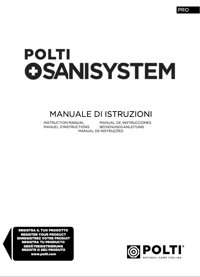 Page n°1 - Manuel utilisateur Polti Sani System Pro