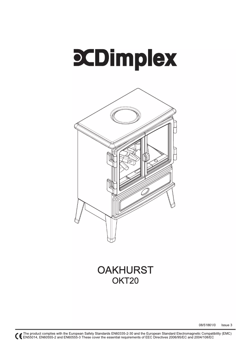 Page 1 de la notice Manuel utilisateur Dimplex Oakhurst
