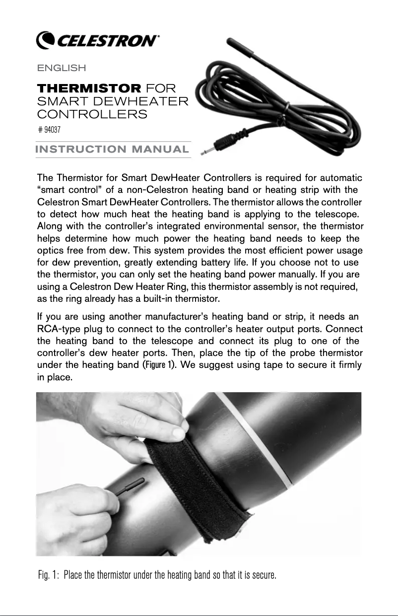 Image de la première page du manuel de l'appareil Thermistor 94037