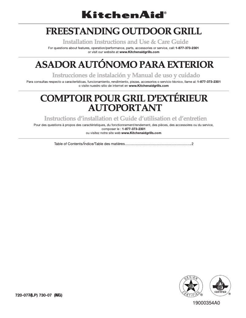 Página 1 del manual Manual de usuario KitchenAid 720-0733