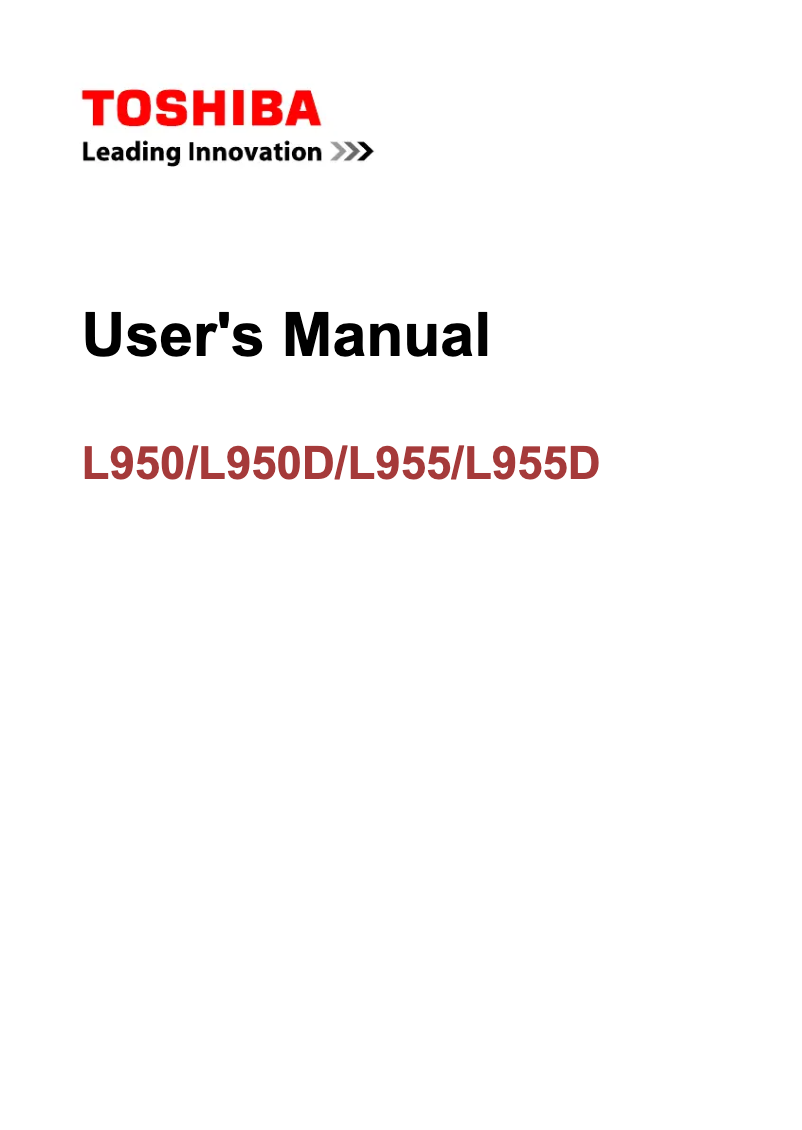 Image de la première page du manuel de l'appareil Satellite L955