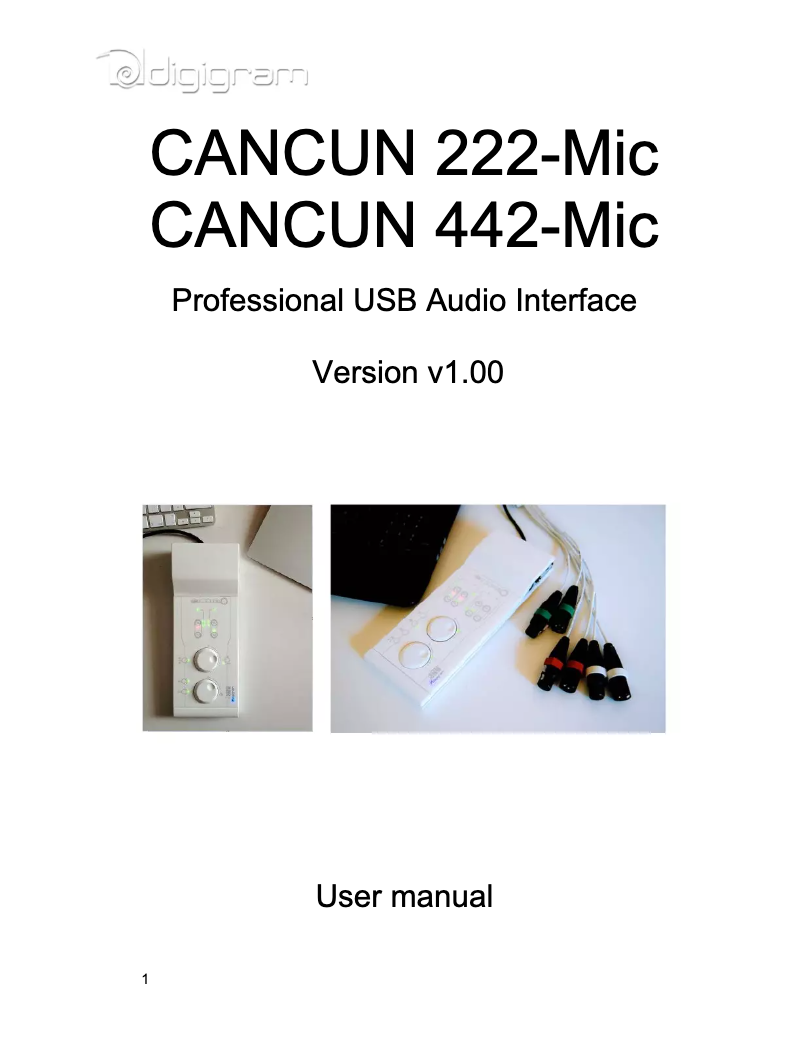 Page n°1 - Manuel utilisateur Digigram CANCUN 442-Mic