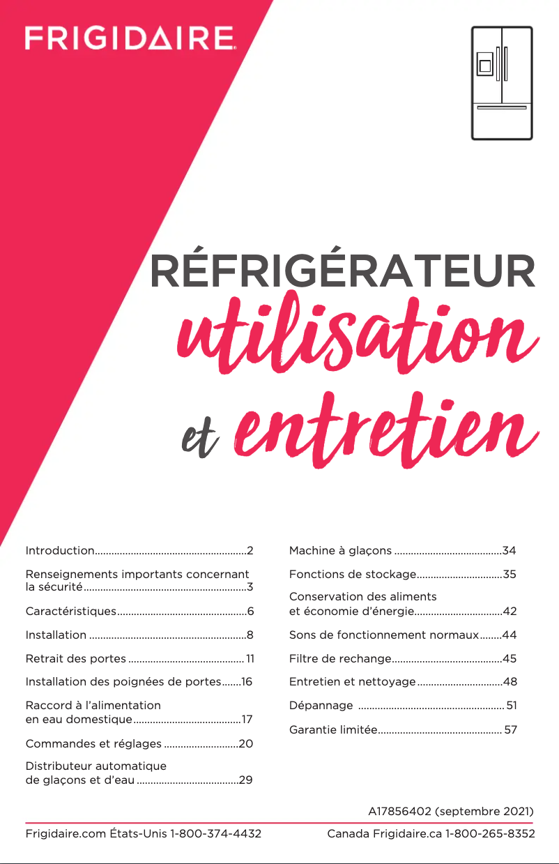 Page n°1 - Manuel utilisateur Frigidaire GRFN2853AF