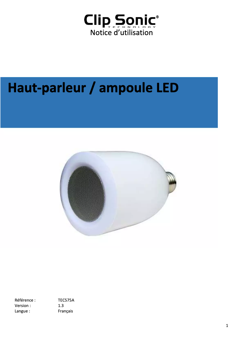 Página 1 del manual Manual de usuario Clip Sonic TEC575