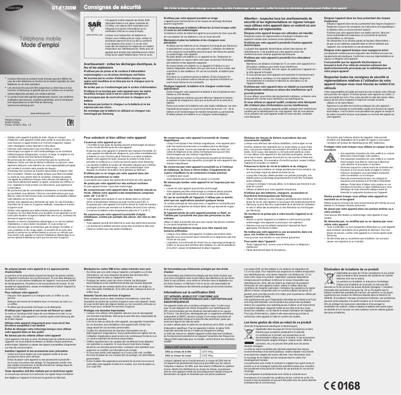 Page 1 de la notice Manuel utilisateur Samsung Keystone 2