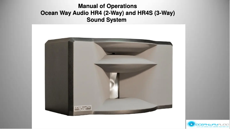 Página 1 del manual Manual de usuario Ocean Way Audio HR4