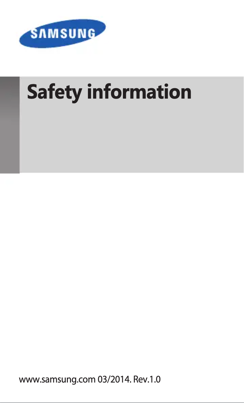 Page n°1 - Instructions de sécurité Samsung Galaxy Gear 2