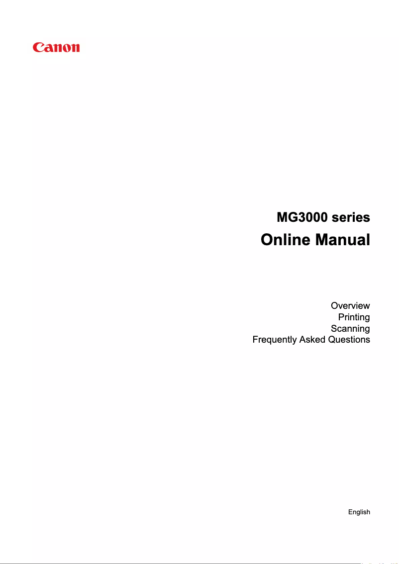 Page n°1 - Manuel utilisateur Canon Pixma MG3052