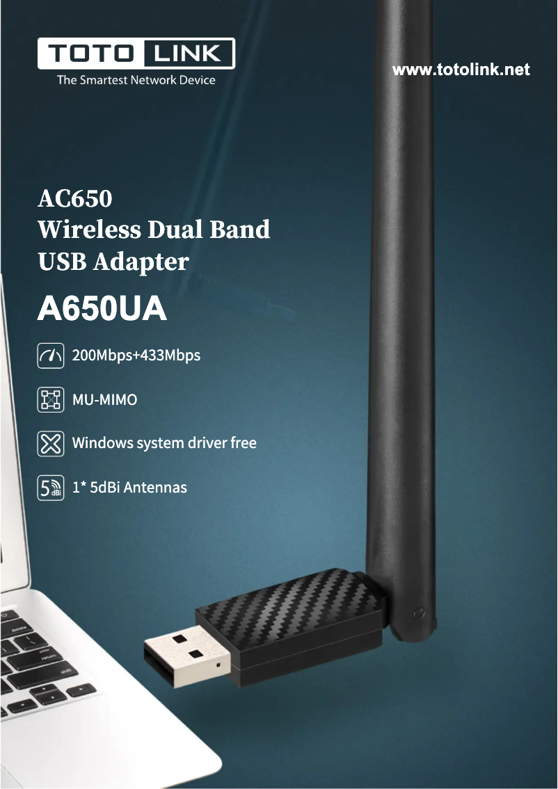Página 1 del manual Ficha técnica Totolink A650UA