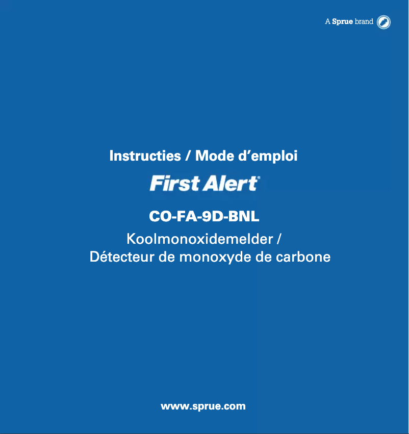 Page 1 de la notice Manuel utilisateur First Alert CO-FA-9D-BNL