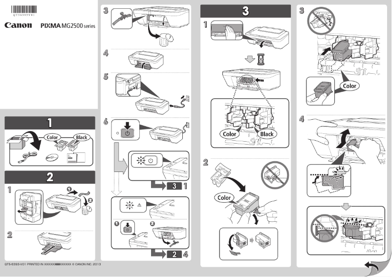 Page 1 de la notice Manuel utilisateur Canon Pixma MG2500