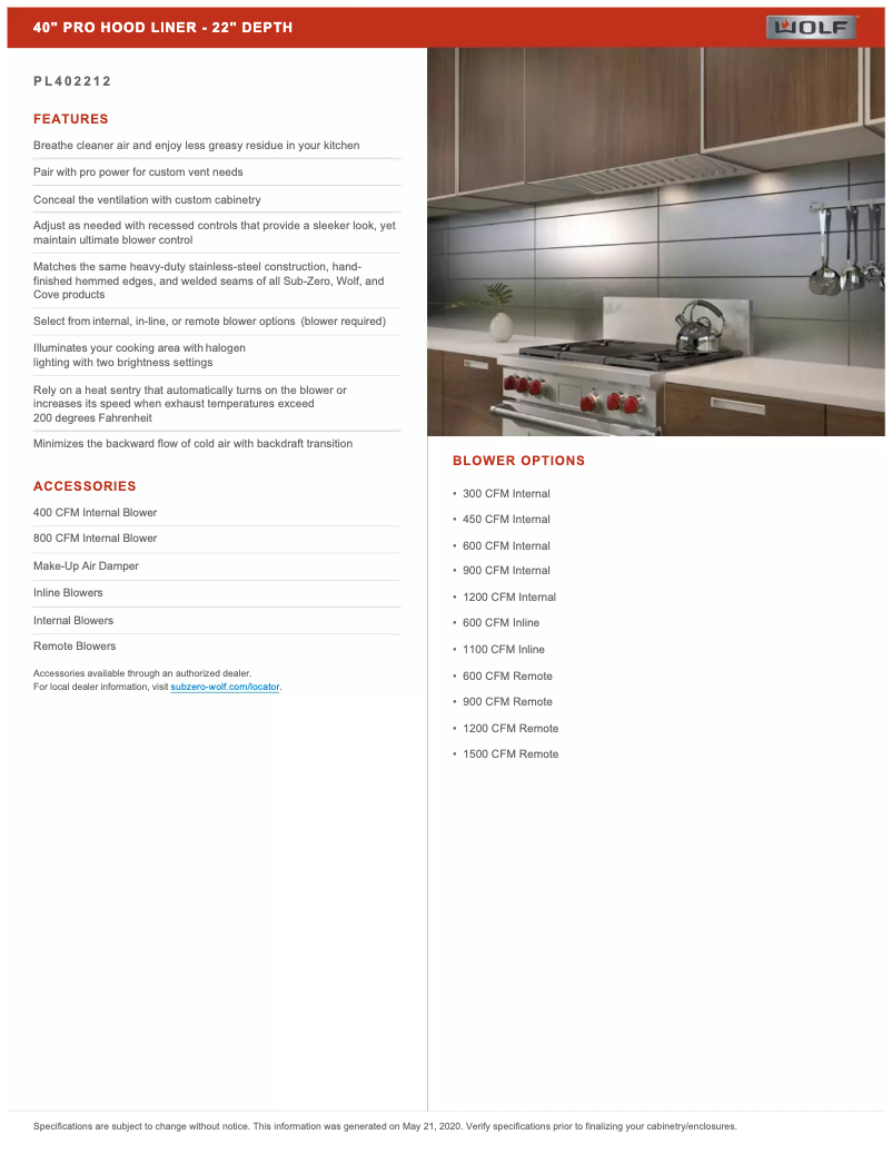 Page 1 de la notice Manuel utilisateur Wolf PL402212